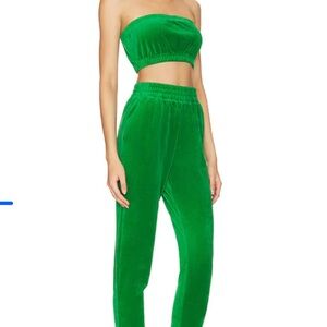 Superdown Green Velvet Women's Jumpsuit
